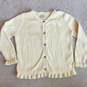 F&F Cream Ribbed Knit Cardigan